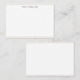 エレガントお洒落金ゴールドフレーム結婚スクリプトのカップル ノートカード