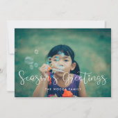 エレガントお洒落Season's Greetings Family Photo シーズンカード (正面)