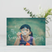 エレガントお洒落Season's Greetings Family Photo シーズンカード (スタンド正面)