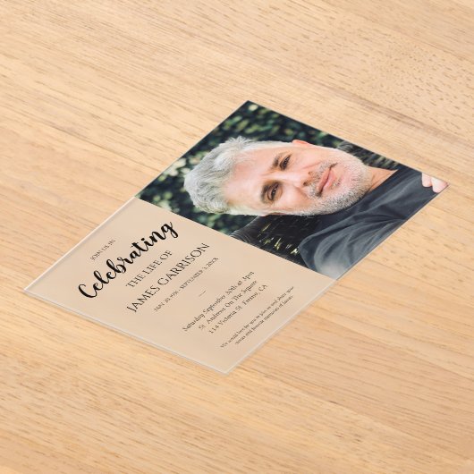 エレガントお祝い記念撮影 アクリル招待状 (レイダウン)