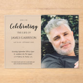 エレガントお祝い記念撮影 アクリル招待状 (正面)