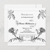 エレガントお祝い追悼行事 招待状 (正面/裏面)