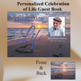 エレガントお祝い・オブ・ライフ・サンセット海写真 ゲストブック