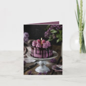 エレガントお誕生日ケーキ小あいさつ文 カード (正面)