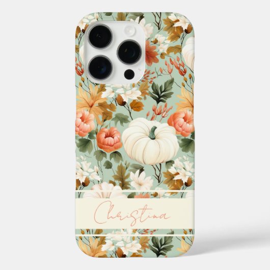 エレガントかぼちゃと花秋柄 Case-Mate iPhoneケース (裏面)