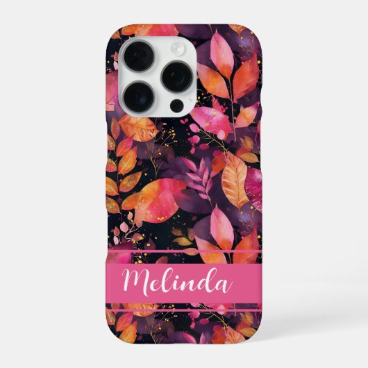 エレガントかぼちゃと花秋柄 iPhoneケース (裏面)