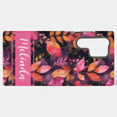 エレガントかぼちゃと花秋柄 SAMSUNG GALAXYケース (裏面横)