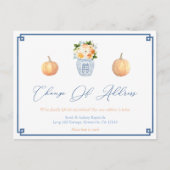 エレガントかぼちゃ秋の花の住所の変更 案内ポストカード (正面)