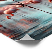 エレガントかわいいピンクのフラミンゴのウォールデコ ポスター (角)