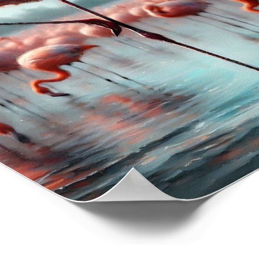 エレガントかわいいピンクのフラミンゴのウォールデコ ポスター (角)