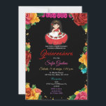 エレガントかわいい女の子のカラフル花キンセアニラ 招待状<br><div class="desc">可愛エレガントい女の子の花キンセカラフルーニェラ招待状メキシカンドレス15アノスミカンス招待状</div>