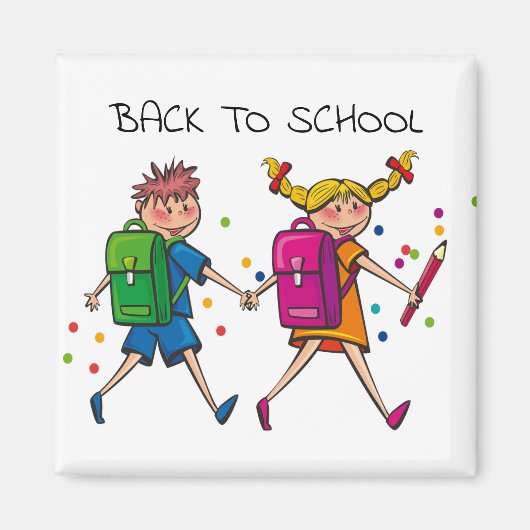 エレガントかわいい美しい新学期カラフル マグネット (正面)