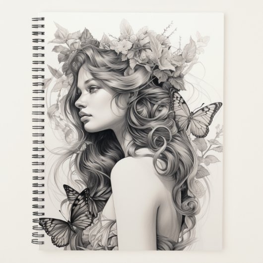 エレガントかわいい自分の写真を作成プランナーカスタム プランナー手帳 (正面)