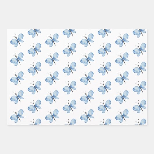 エレガントかわいい野花と蝶 ラッピングペーパーシート (正面2)