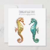 エレガントかわいらしシ婚約したウズカップル婚約 カード (正面)