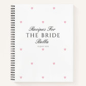 エレガントかわいらしハートブライダルシャワーギフトレシピ ノートブック (正面)