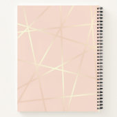 エレガントかわいらしバラ金ゴールドと赤面ピンク幾何学的 ノートブック (裏面)