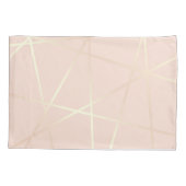 エレガントかわいらしバラ金ゴールドと赤面ピンク幾何学的 枕カバー (裏面)