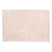 エレガントかわいらしバラ金ゴールドと赤面ピンク幾何学的 枕カバー (正面)