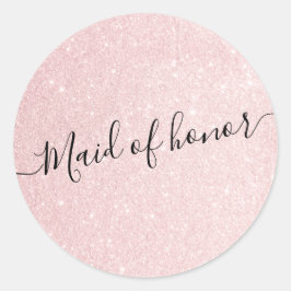 エレガントかわいらしバラ金ゴールドグリッターメイド・オブ・オーナー（花嫁付き添い人） ラウンドシール