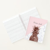 エレガントかわいらしバラ金ゴールドパイナップル白大理石 ノートブック (内部)