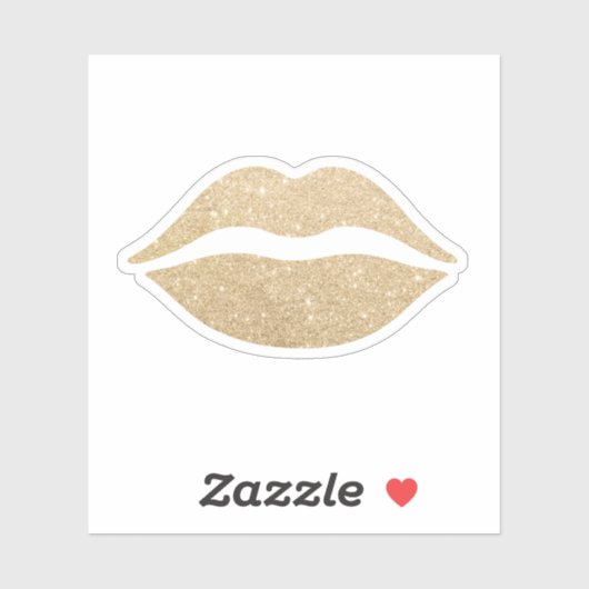 エレガントかわいらしモダン金ゴールドガーリーグリッター唇 シール (シート)