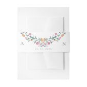 エレガントかわいらしモノグラムイニシャル結婚フローラ 招待状ベリーバンド (正面例)