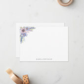 エレガントかわいらし水フローラパーソナライズされた ノートカード (正面/裏面インサイチュ)