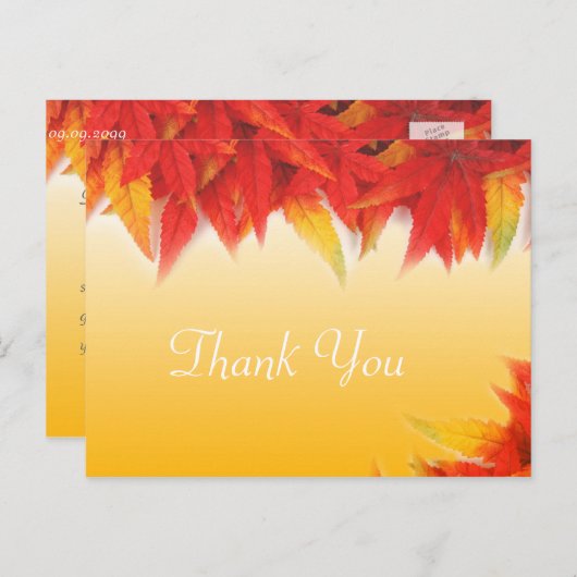 エレガントかわいらし秋の結婚式感謝してい ポストカード (正面/裏面)