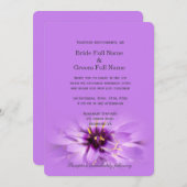エレガントかわいらし紫結婚花 招待状 (正面/裏面)