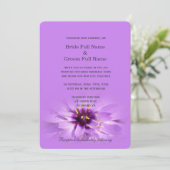 エレガントかわいらし紫結婚花 招待状 (スタンド正面)