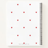 エレガントかわいらし赤いハートブライダルシャワーレシピ ノートブック (裏面)