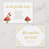 エレガントきのこ&ハチ、金ゴールドフォイルベビー本 エンクロージャーカード (正面/裏面)