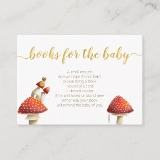 エレガントきのこ&ハチ、金ゴールドフォイルベビー本 エンクロージャーカード