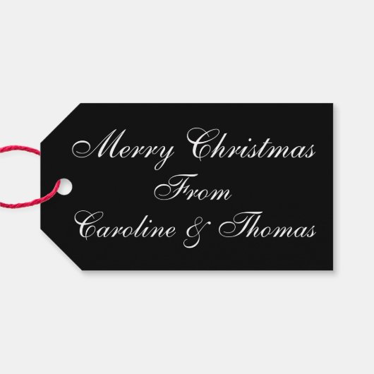 エレガントきらきら光るクリスマスツリーギフトラベル ギフトタグ (裏面横)