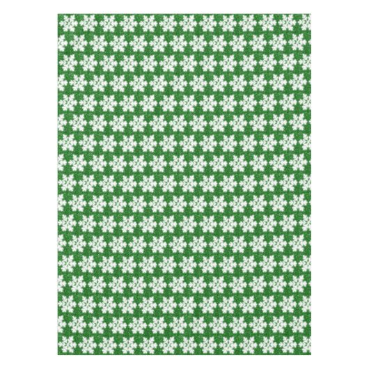 エレガントきらめくグリッター霜の降りた緑 テーブルクロス (正面)