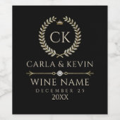 エレガントきらめくダイヤモンドリース ワインラベル (シングルラベル)