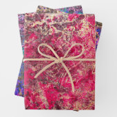 エレガントきらめくフェイク金ゴールドと数々の色大理石 ラッピングペーパーシート (インサイチュ)