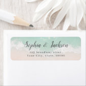 エレガントきらめく海ビーチ差出人住所 ラベル (インサイチュ)