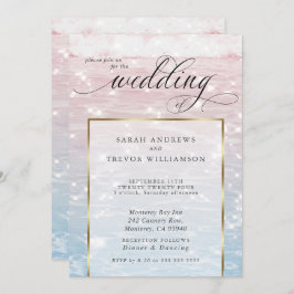 エレガントきらめく海ビーチ結婚式招待状 招待状