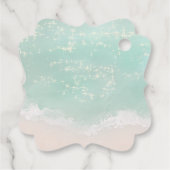 エレガントきらめく海感謝してい愛ビーチ結婚式 フェイバータグ (裏面)