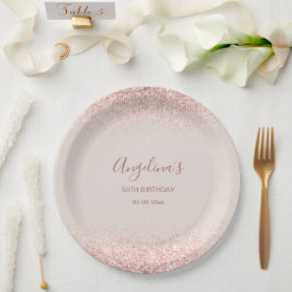 エレガントきらめく赤面誕生日 ペーパープレート