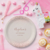 エレガントきらめく赤面誕生日 ペーパープレート (パーティー)