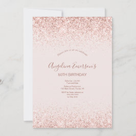 エレガントきらめく赤面誕生日 招待状