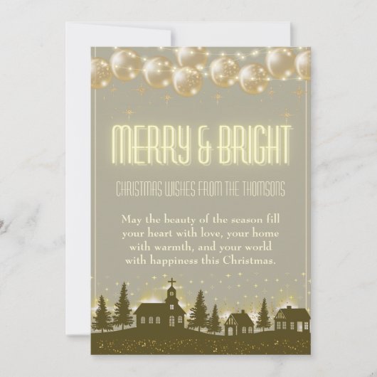 エレガントきらめく金ゴールドウィンタービレッジ シーズンカード (正面)