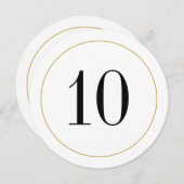 エレガントきらめく金ゴールド円表番号10カード 招待状 (正面/裏面)