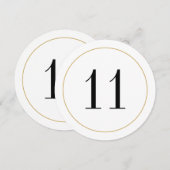 エレガントきらめく金ゴールド円表番号11カード 招待状 (正面/裏面)