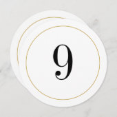 エレガントきらめく金ゴールド円表9カード 招待状 (正面/裏面)