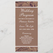 エレガントくしゃになったブラウン紙の結婚フラットプログラム プログラム (正面)