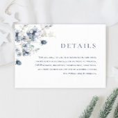 エレガントくすんだ青い冬の結婚葉の詳細 エンクロージャーカード